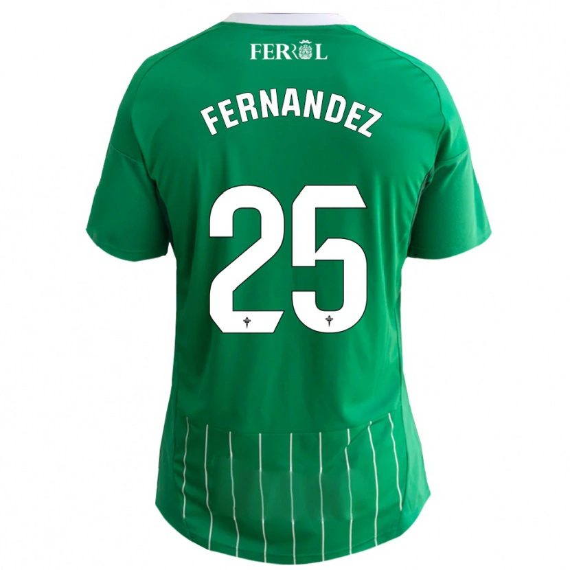 Danxen Kinderen César Fernández #25 Groen Wit Thuisshirt Thuistenue 2025/26 T-Shirt België