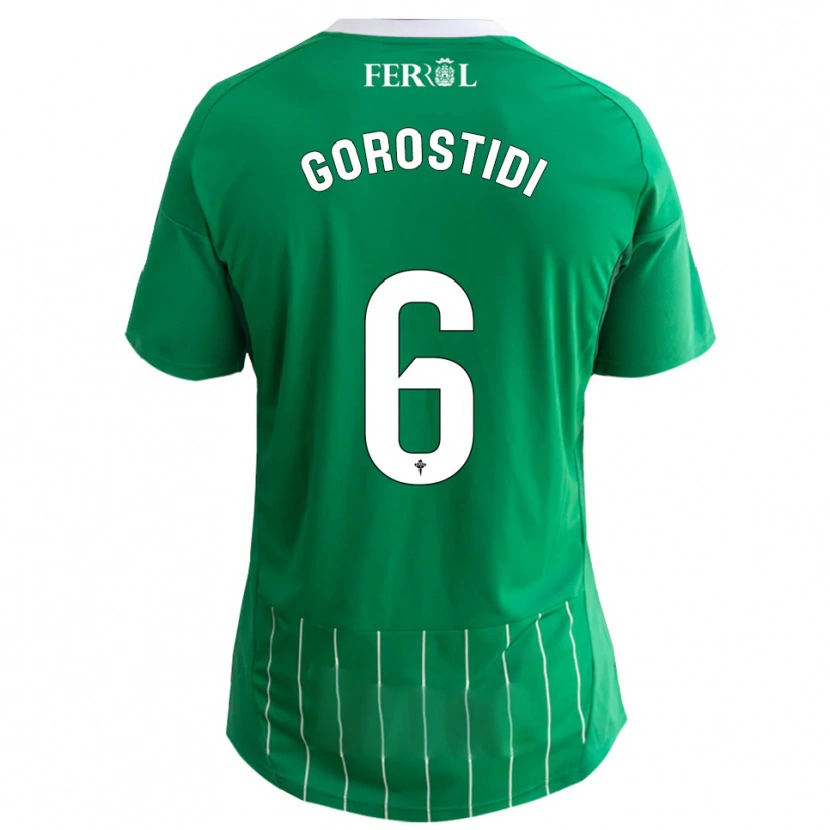 Danxen Kinderen Ander Gorostidi #6 Groen Wit Thuisshirt Thuistenue 2025/26 T-Shirt België