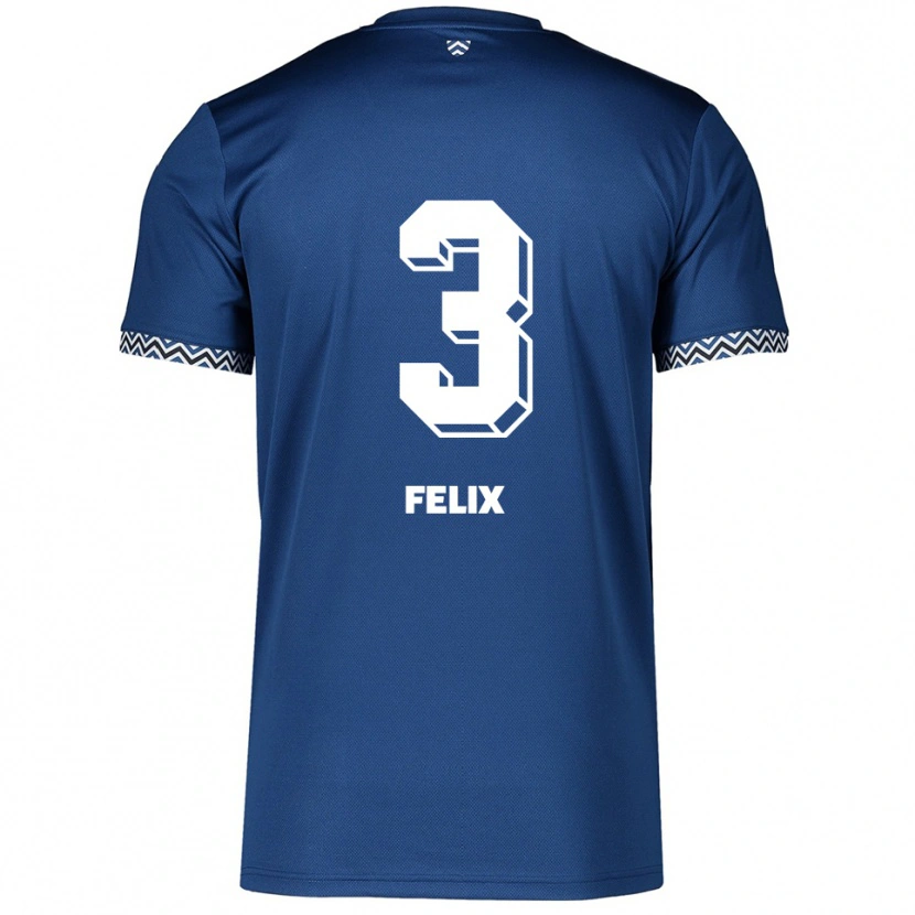 Danxen Kinderen Joel Felix #3 Marine Wit Thuisshirt Thuistenue 2025/26 T-Shirt België
