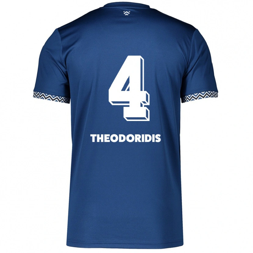 Danxen Kinderen Christos Theodoridis #4 Marine Wit Thuisshirt Thuistenue 2025/26 T-Shirt België
