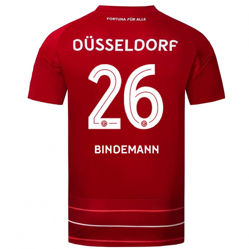 Danxen Kinderen Deniz Bindemann #26 Rood Wit Thuisshirt Thuistenue 2025/26 T-Shirt België