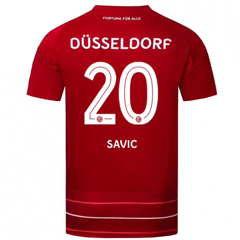 Danxen Kinderen David Savic #20 Rood Wit Thuisshirt Thuistenue 2025/26 T-Shirt België