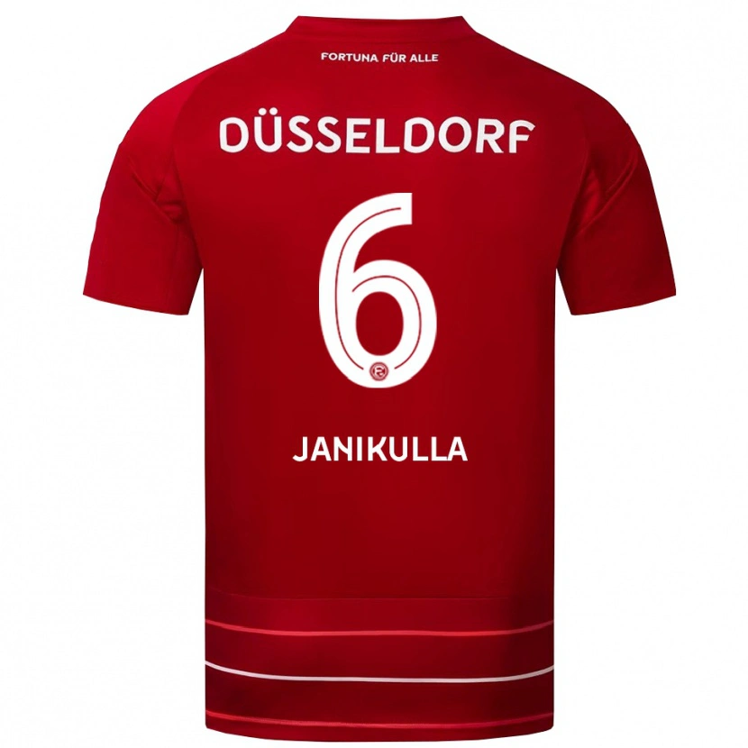 Danxen Kinderen Julius Janikulla #6 Rood Wit Thuisshirt Thuistenue 2025/26 T-Shirt België
