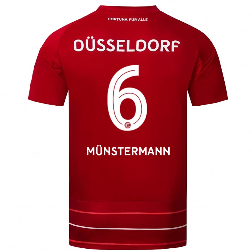 Danxen Kinderen Paul Münstermann #6 Rood Wit Thuisshirt Thuistenue 2025/26 T-Shirt België