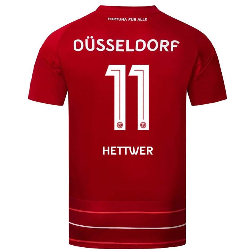 Danxen Kinderen Julian Hettwer #11 Rood Wit Thuisshirt Thuistenue 2025/26 T-Shirt België