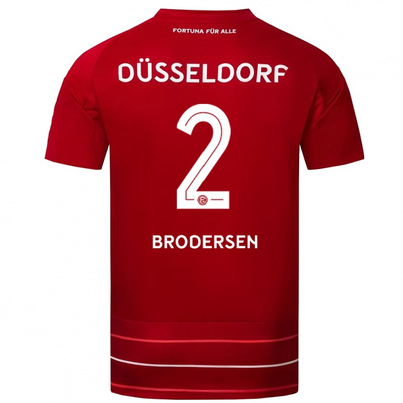 Danxen Kinderen Leonard Brodersen #2 Rood Wit Thuisshirt Thuistenue 2025/26 T-Shirt België