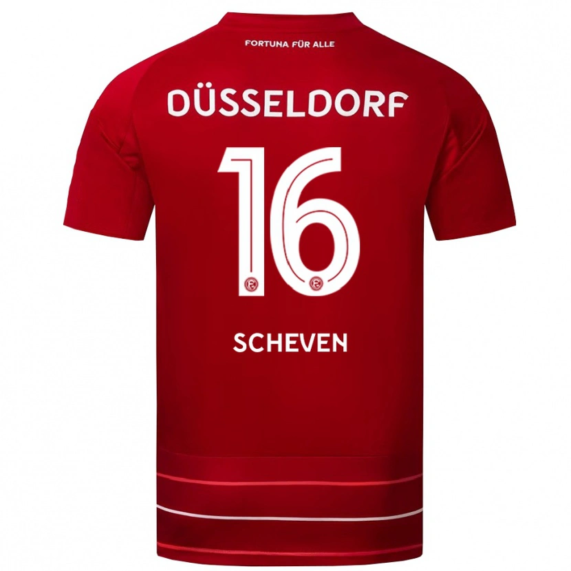 Danxen Kinderen Josua Scheven #16 Rood Wit Thuisshirt Thuistenue 2025/26 T-Shirt België