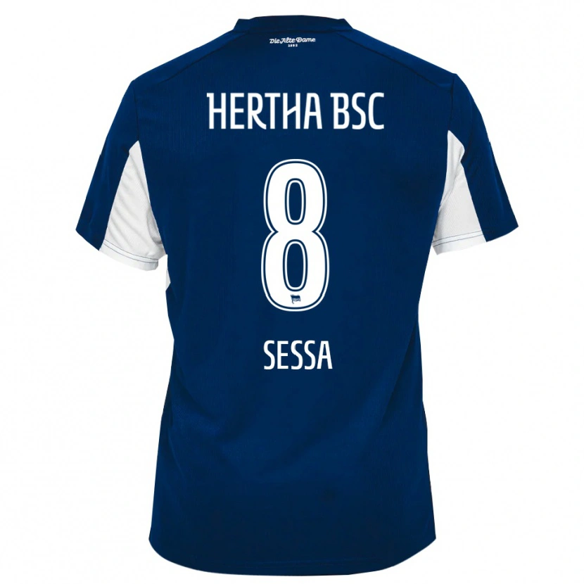 Danxen Kinderen Kevin Sessa #8 Wit Blauw Thuisshirt Thuistenue 2025/26 T-Shirt België