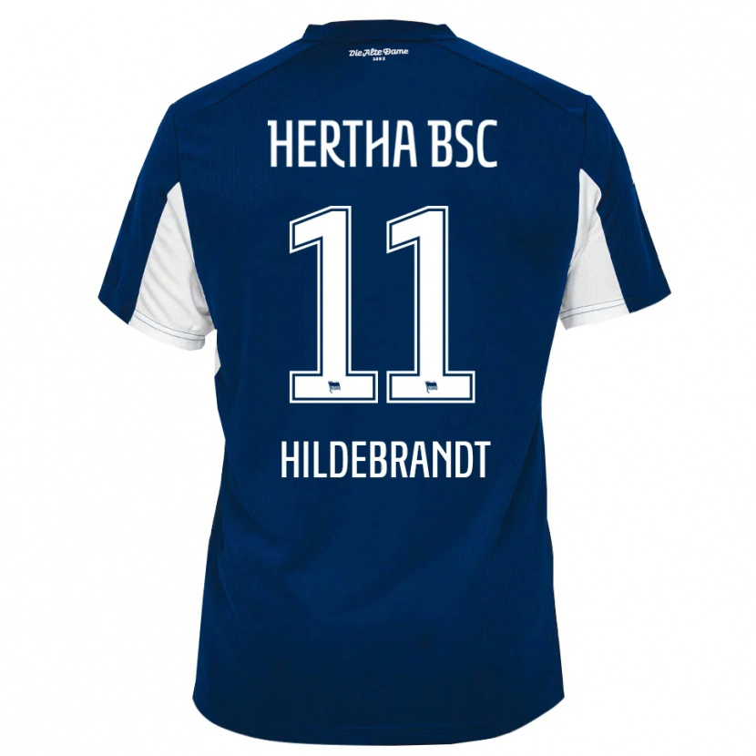 Danxen Kinderen Niklas Hildebrandt #11 Wit Blauw Thuisshirt Thuistenue 2025/26 T-Shirt België
