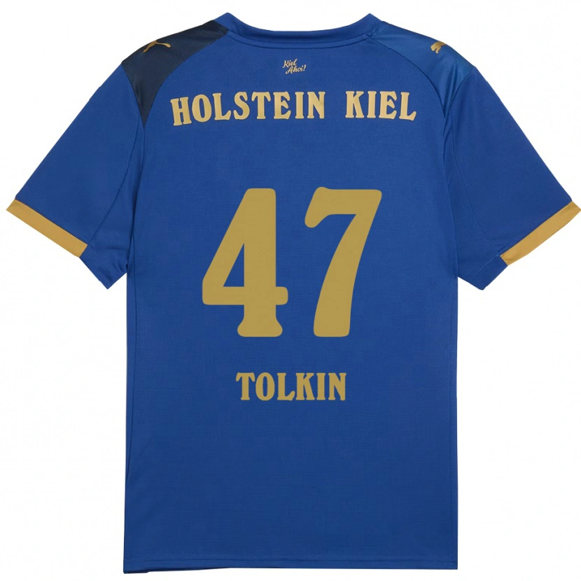 Danxen Kinderen John Tolkin #47 Blauw Goud Thuisshirt Thuistenue 2025/26 T-Shirt België