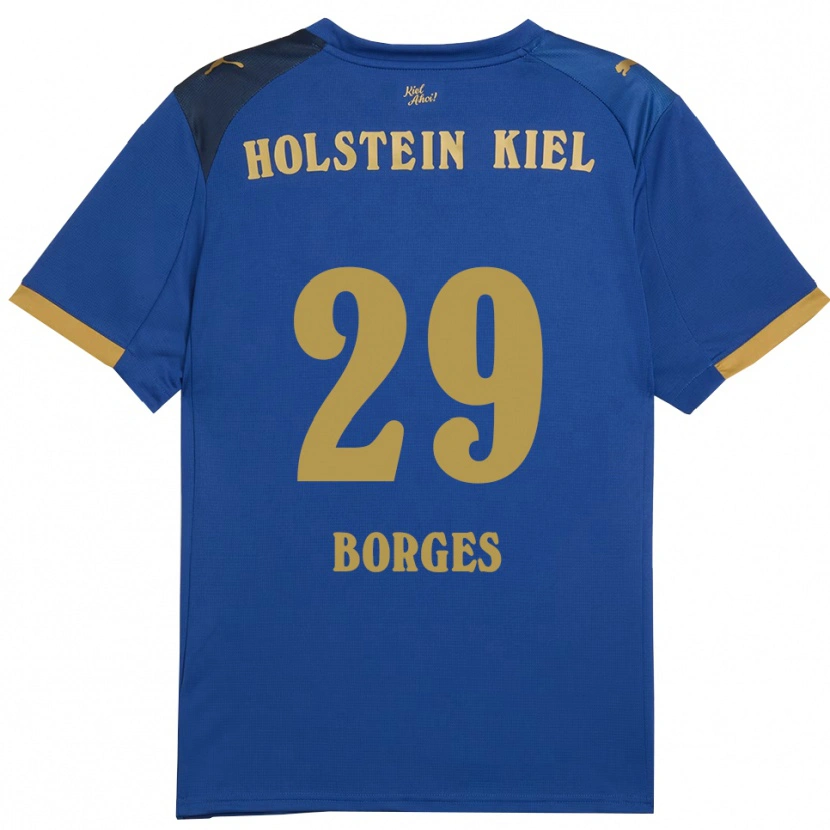 Danxen Kinderen Lenny Borges #29 Blauw Goud Thuisshirt Thuistenue 2025/26 T-Shirt België