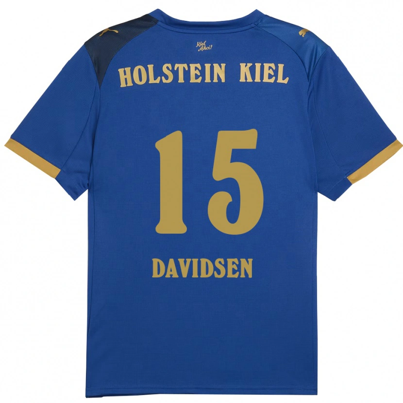 Danxen Kinderen Kasper Davidsen #15 Blauw Goud Thuisshirt Thuistenue 2025/26 T-Shirt België
