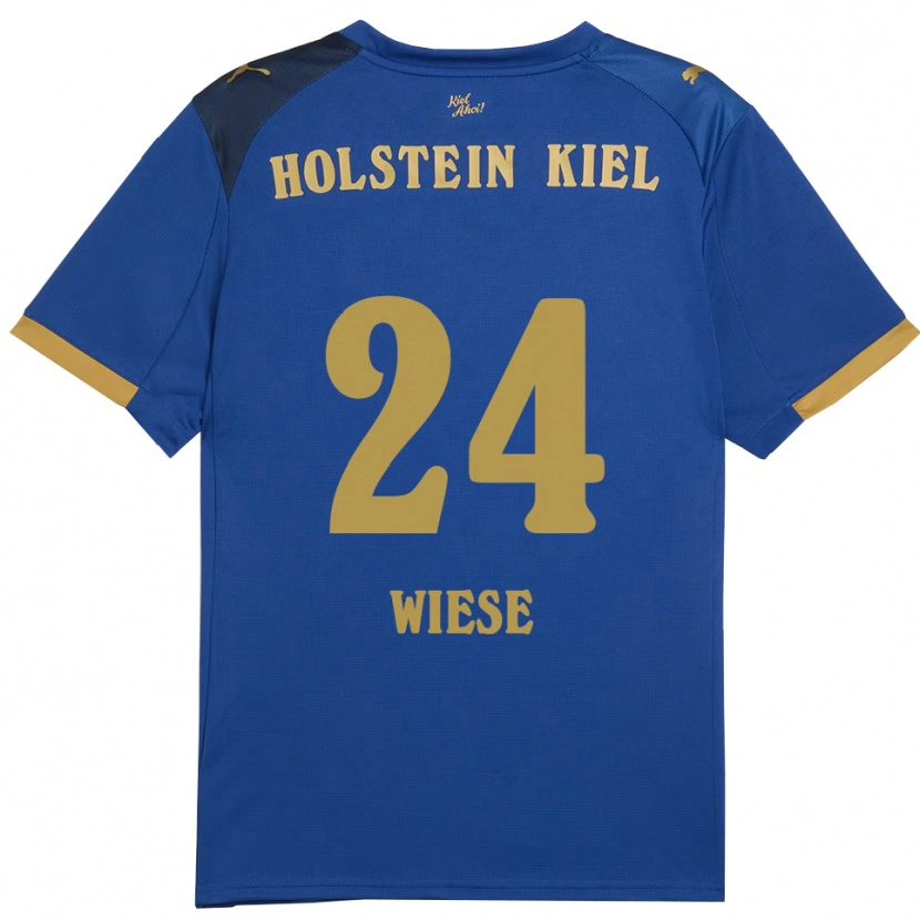 Danxen Kinderen Leon Wiese #24 Blauw Goud Thuisshirt Thuistenue 2025/26 T-Shirt België