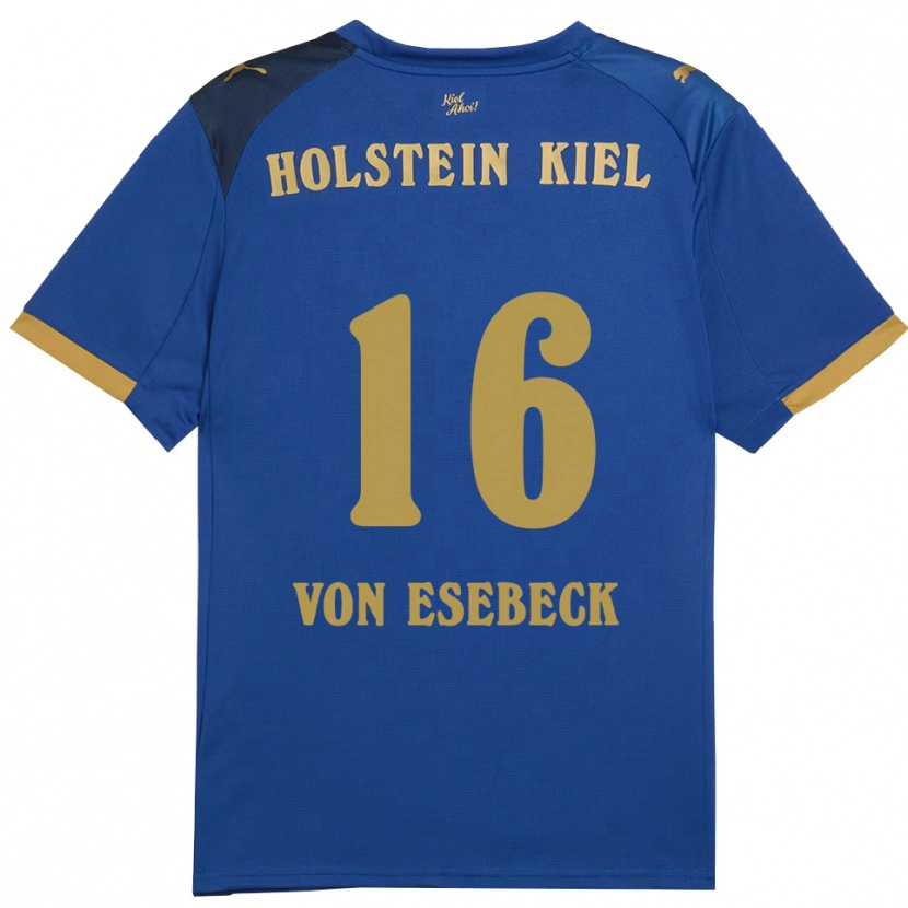 Danxen Kinderen Oskar Von Esebeck #16 Blauw Goud Thuisshirt Thuistenue 2025/26 T-Shirt België