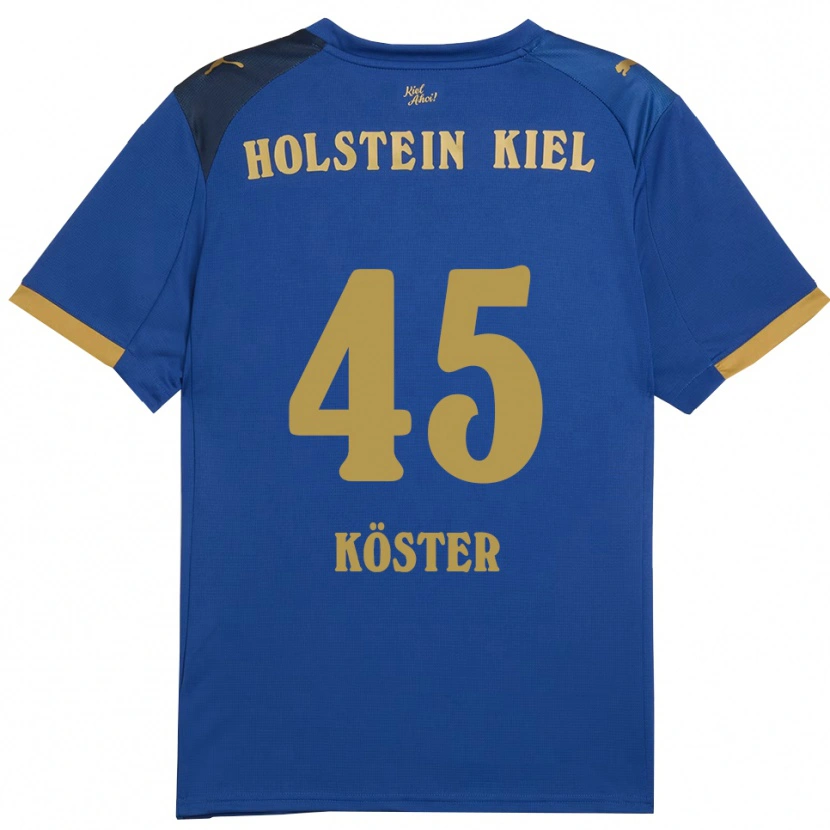 Danxen Kinderen Louis Köster #45 Blauw Goud Thuisshirt Thuistenue 2025/26 T-Shirt België