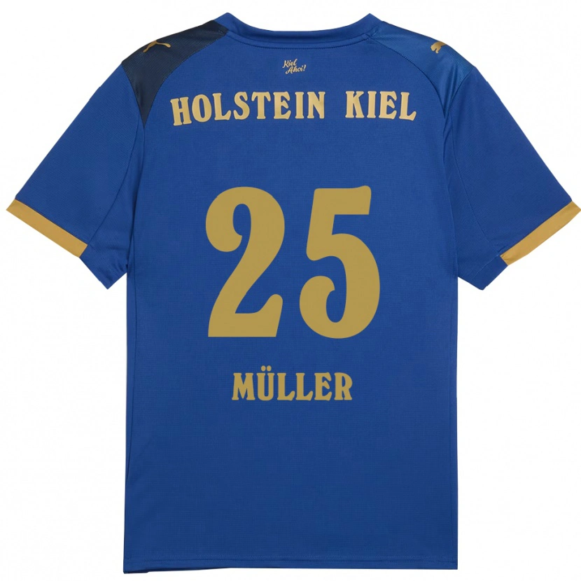 Danxen Kinderen Marcus Müller #25 Blauw Goud Thuisshirt Thuistenue 2025/26 T-Shirt België