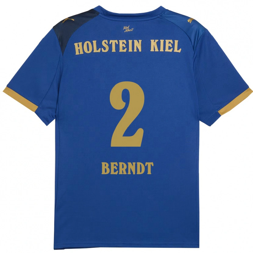 Danxen Kinderen Delf Berndt #2 Blauw Goud Thuisshirt Thuistenue 2025/26 T-Shirt België