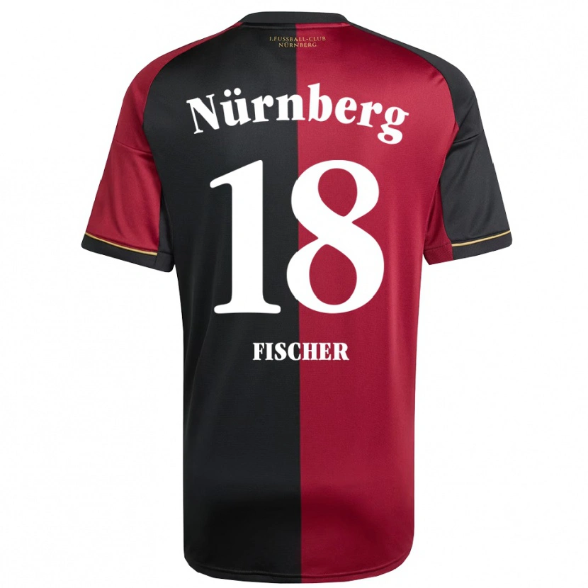 Danxen Kinderen Jonas Fischer #18 Bordeauxzwart Thuisshirt Thuistenue 2025/26 T-Shirt België