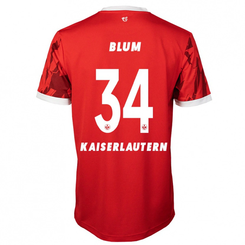 Danxen Kinderen Shawn Blum #34 Rood Wit Thuisshirt Thuistenue 2025/26 T-Shirt België