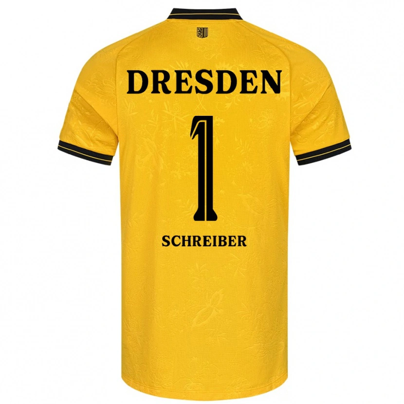 Danxen Kinderen Tim Schreiber #1 Geel Zwart Thuisshirt Thuistenue 2025/26 T-Shirt België