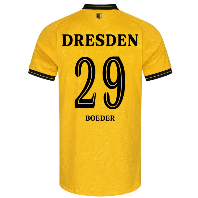 Danxen Kinderen Lukas Boeder #29 Geel Zwart Thuisshirt Thuistenue 2025/26 T-Shirt België