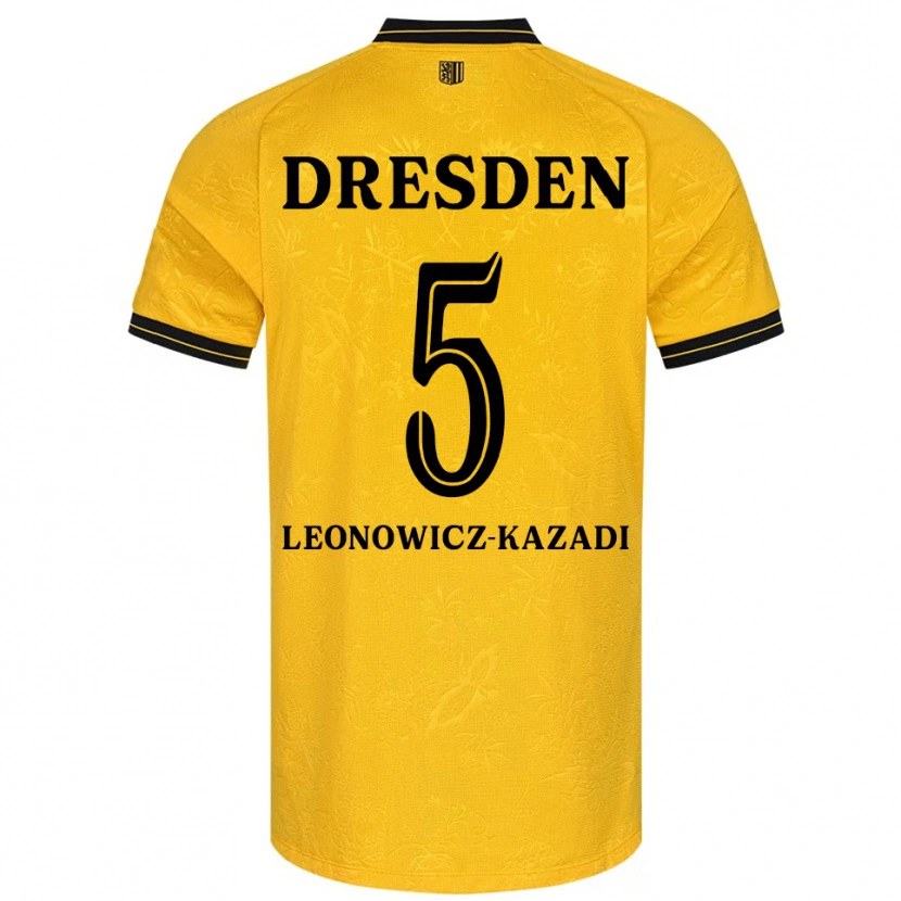 Danxen Kinderen Jonathan Leonowicz-Kazadi #5 Geel Zwart Thuisshirt Thuistenue 2025/26 T-Shirt België