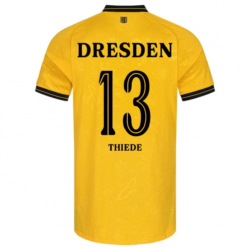 Danxen Kinderen Tristan Thiede #13 Geel Zwart Thuisshirt Thuistenue 2025/26 T-Shirt België