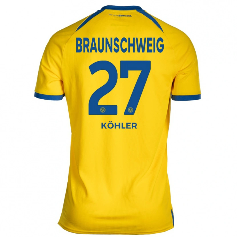 Danxen Kinderen Sven Köhler #27 Geel Blauw Thuisshirt Thuistenue 2025/26 T-Shirt België
