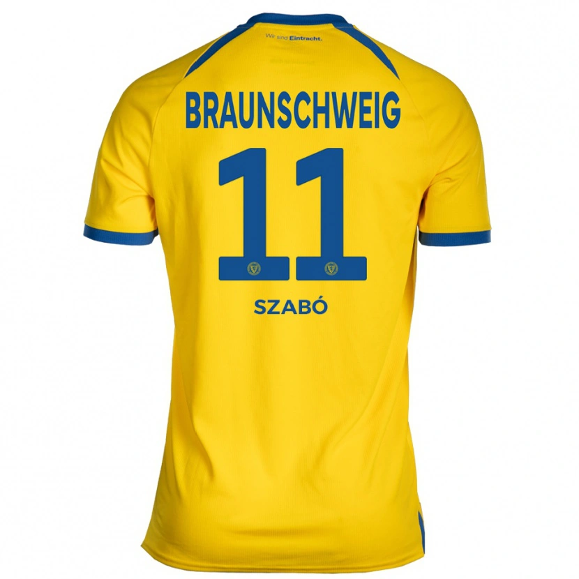 Danxen Kinderen Levente Szabó #11 Geel Blauw Thuisshirt Thuistenue 2025/26 T-Shirt België