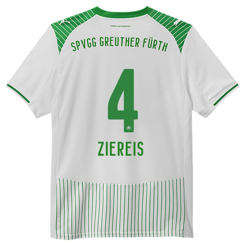 Danxen Kinderen Philipp Ziereis #4 Wit Groen Thuisshirt Thuistenue 2025/26 T-Shirt België