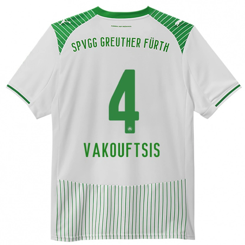 Danxen Kinderen Nikolaos Vakouftsis #4 Wit Groen Thuisshirt Thuistenue 2025/26 T-Shirt België