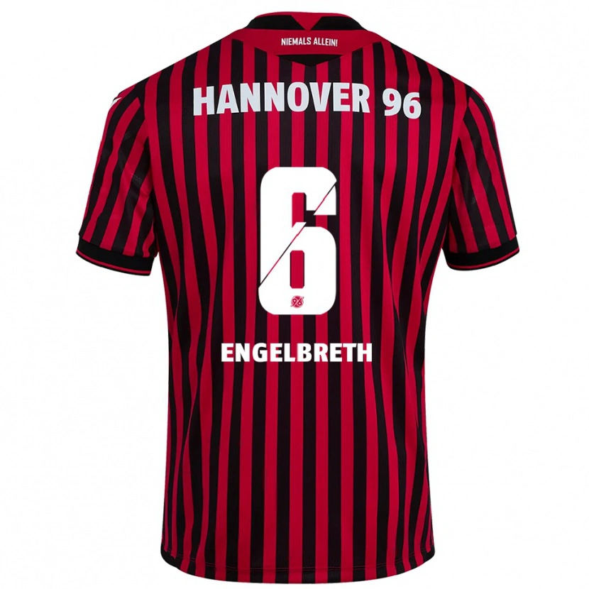 Danxen Kinderen Noah Engelbreth #6 Rood Zwart Thuisshirt Thuistenue 2025/26 T-Shirt België