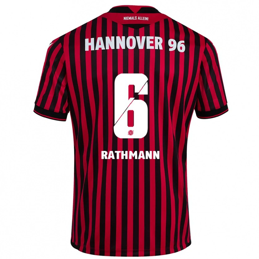 Danxen Kinderen Lena Rathmann #6 Rood Zwart Thuisshirt Thuistenue 2025/26 T-Shirt België