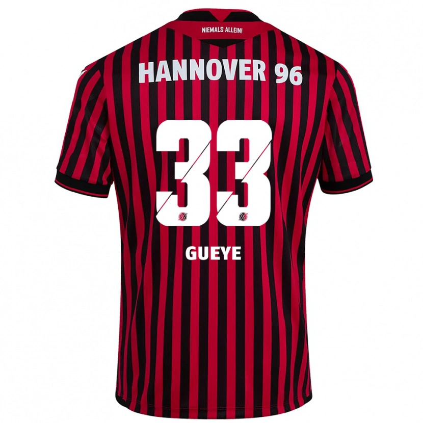 Danxen Kinderen Abdoulaye Gueye #33 Rood Zwart Thuisshirt Thuistenue 2025/26 T-Shirt België