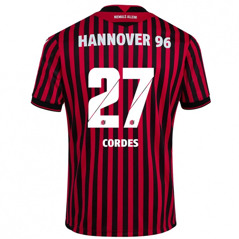 Danxen Kinderen Leticia Cordes #27 Rood Zwart Thuisshirt Thuistenue 2025/26 T-Shirt België