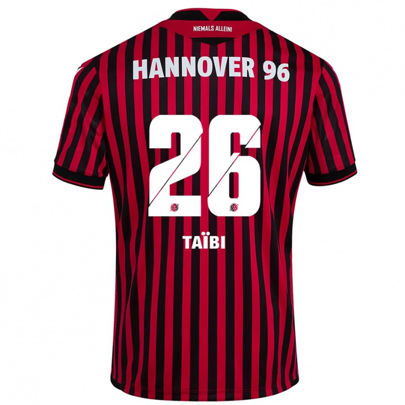 Danxen Kinderen Waniss Taïbi #26 Rood Zwart Thuisshirt Thuistenue 2025/26 T-Shirt België