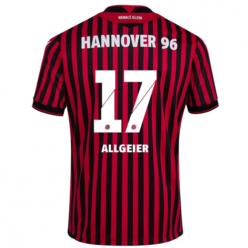 Danxen Kinderen Bastian Allgeier #17 Rood Zwart Thuisshirt Thuistenue 2025/26 T-Shirt België