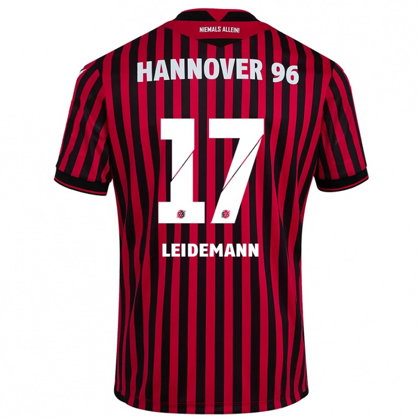 Danxen Kinderen Lukas Leidemann #17 Rood Zwart Thuisshirt Thuistenue 2025/26 T-Shirt België