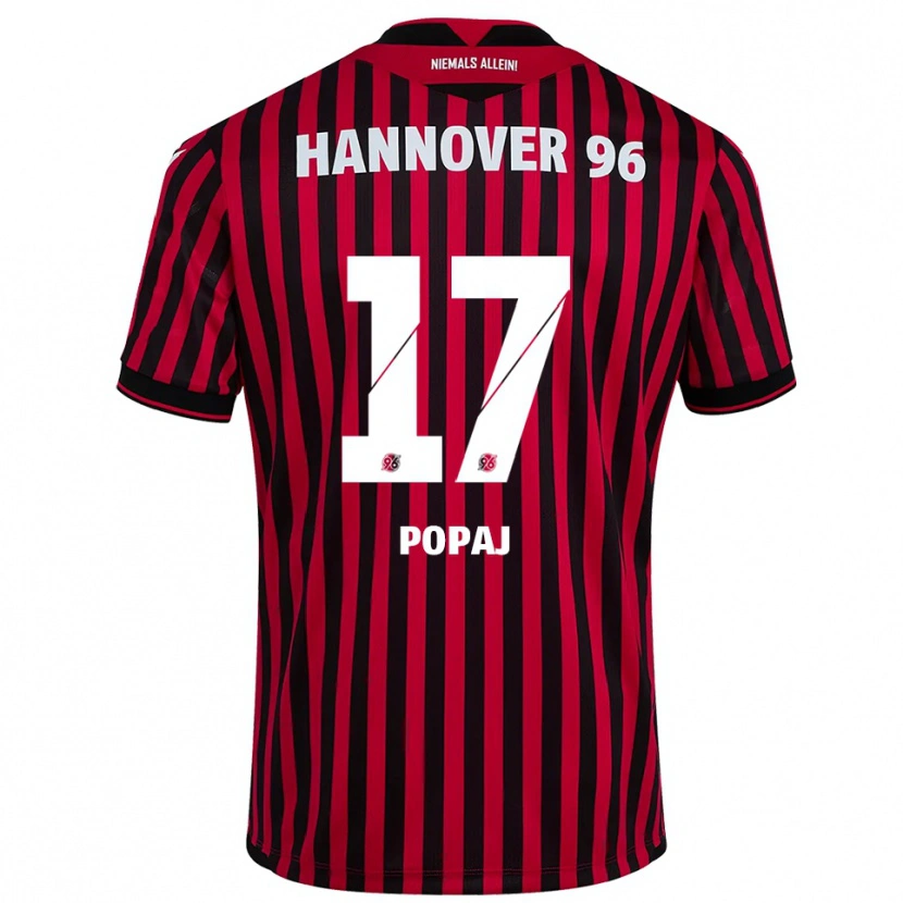 Danxen Kinderen Erisa Popaj #17 Rood Zwart Thuisshirt Thuistenue 2025/26 T-Shirt België