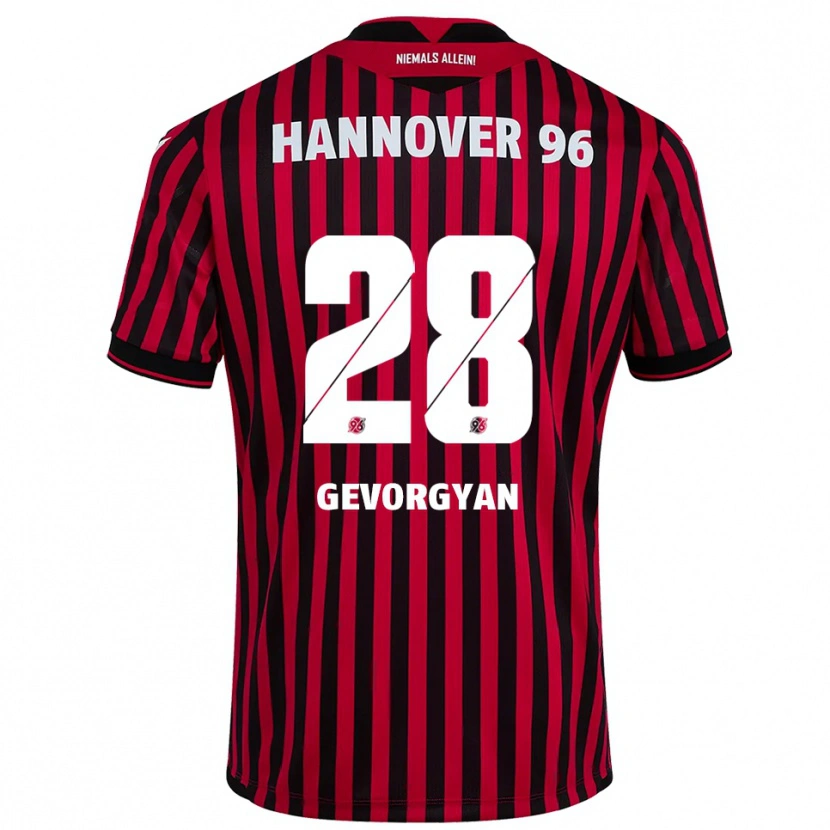 Danxen Kinderen Mark Gevorgyan #28 Rood Zwart Thuisshirt Thuistenue 2025/26 T-Shirt België