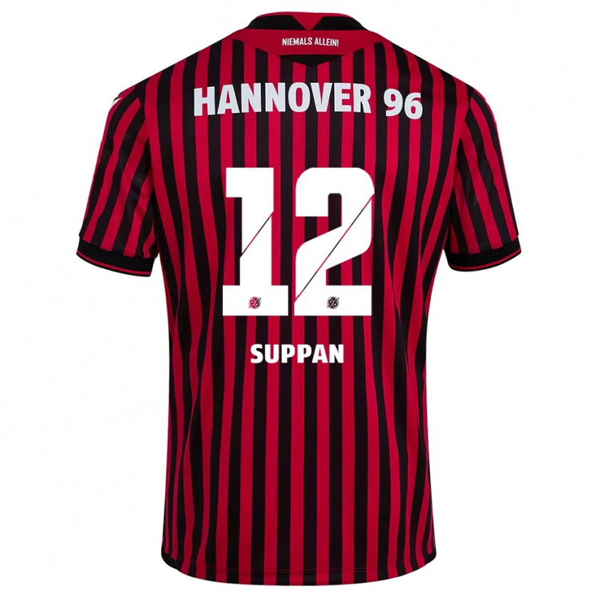 Danxen Kinderen Jannik Suppan #12 Rood Zwart Thuisshirt Thuistenue 2025/26 T-Shirt België
