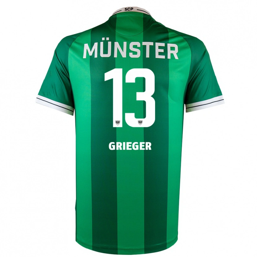 Danxen Kinderen Dominik Grieger #13 Groen Wit Thuisshirt Thuistenue 2025/26 T-Shirt België