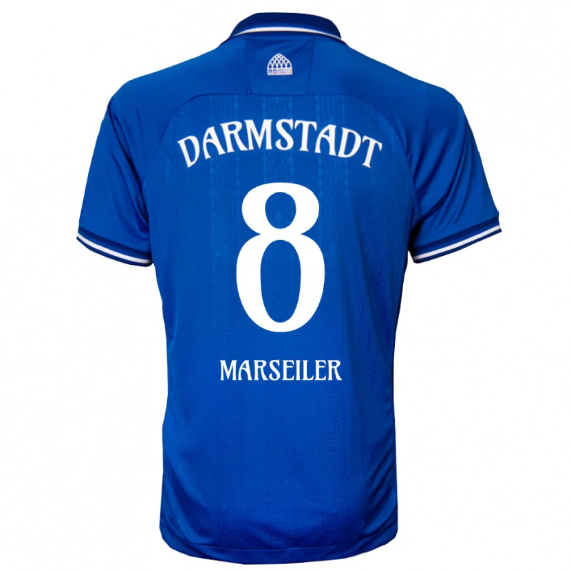 Danxen Kinderen Luca Marseiler #8 Blauw Wit Thuisshirt Thuistenue 2025/26 T-Shirt België