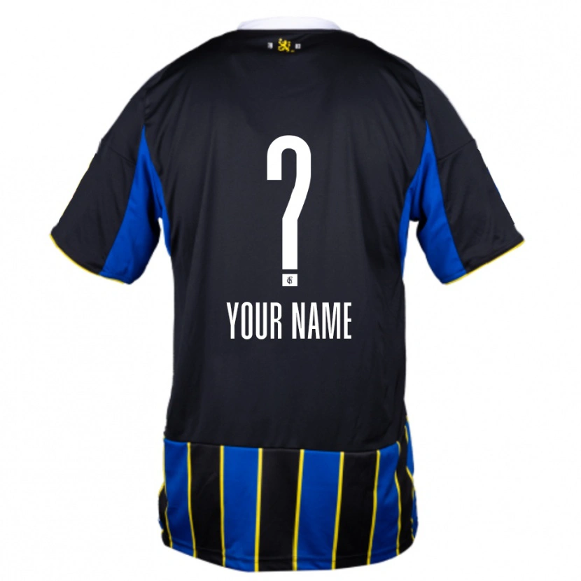 Danxen Kinderen Uw Naam #0 Blauw Zwart Geel Thuisshirt Thuistenue 2025/26 T-Shirt België
