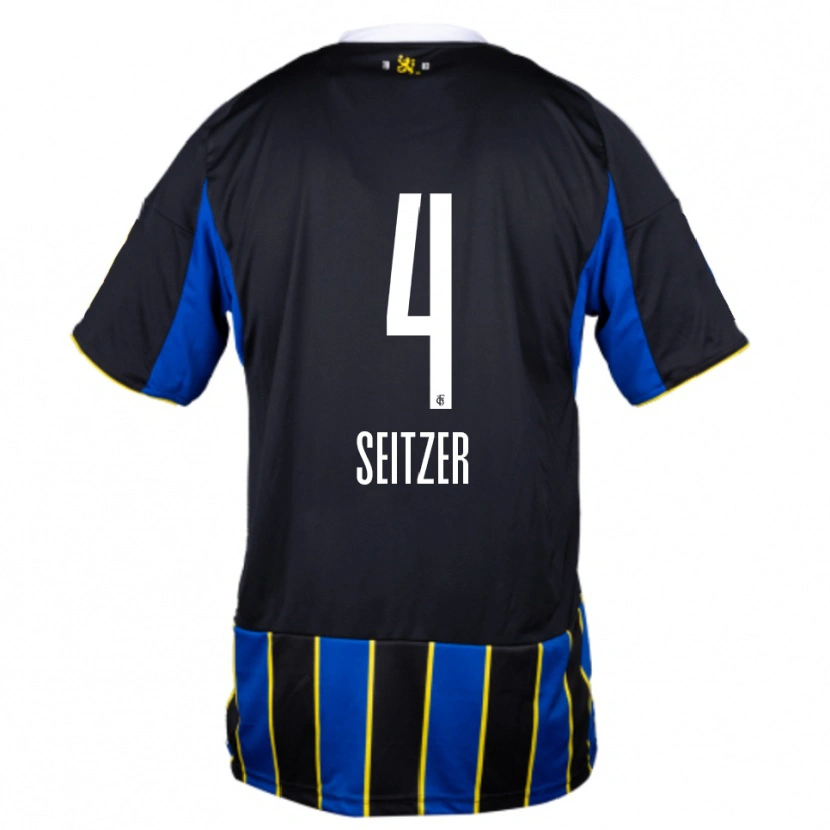 Danxen Kinderen Max Seitzer #4 Blauw Zwart Geel Thuisshirt Thuistenue 2025/26 T-Shirt België