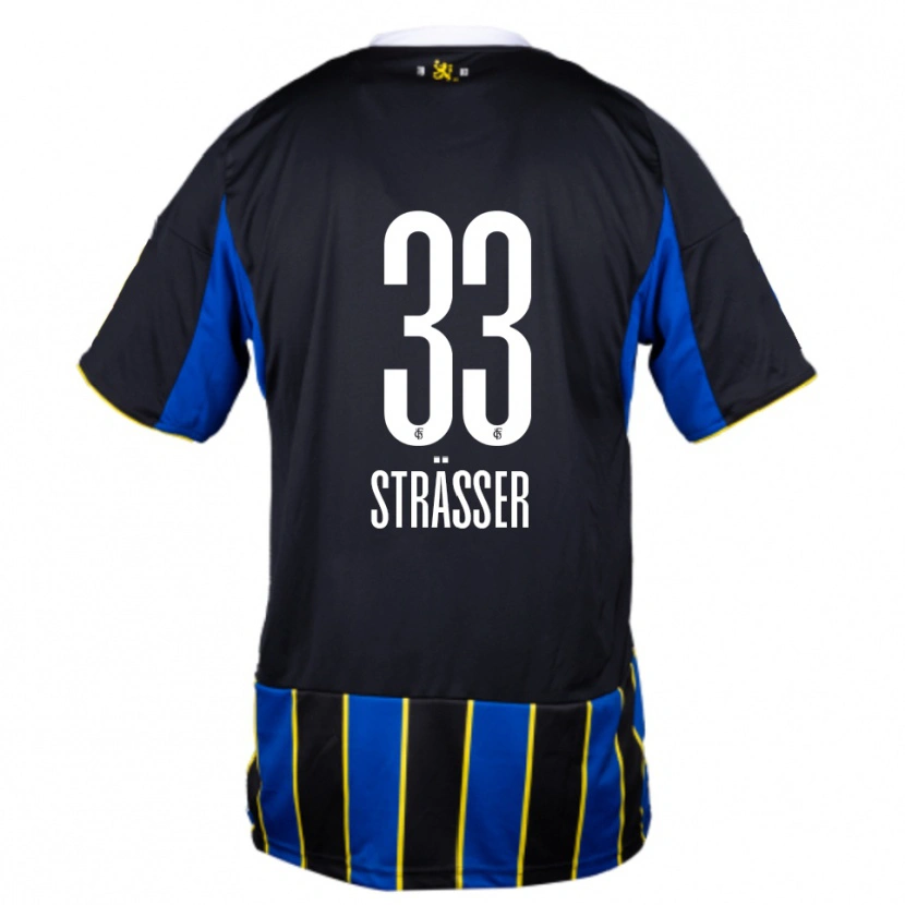 Danxen Kinderen Jannick Strässer #33 Blauw Zwart Geel Thuisshirt Thuistenue 2025/26 T-Shirt België