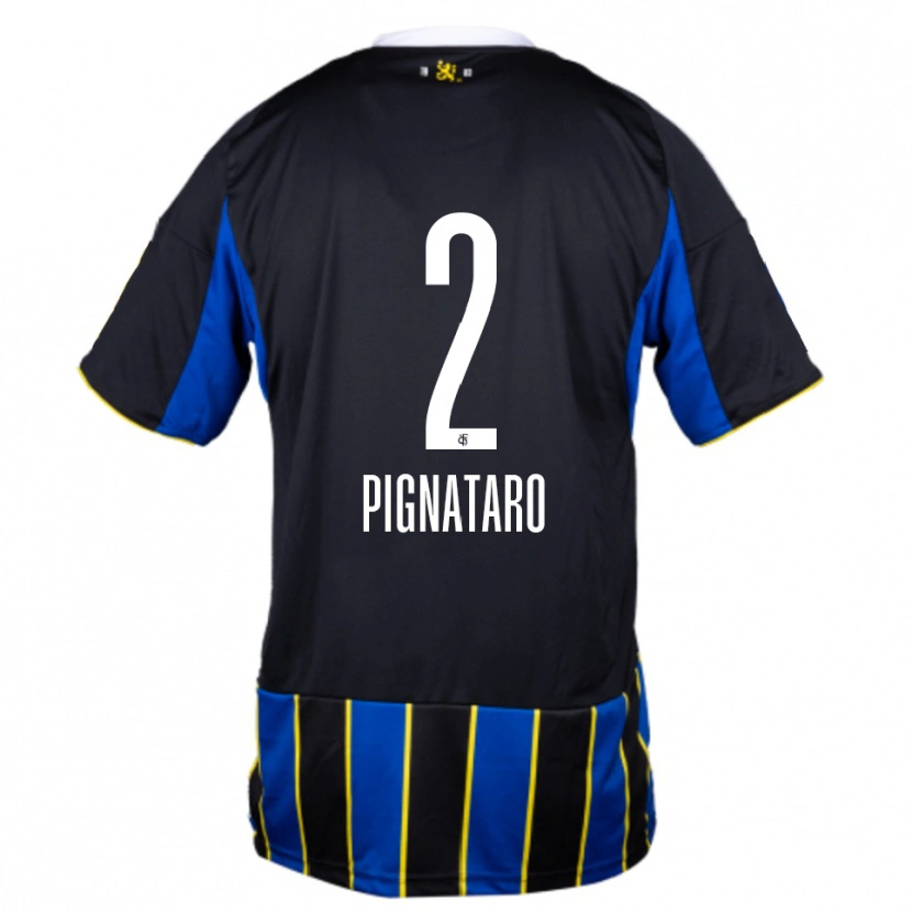Danxen Kinderen Leo Pignataro #2 Blauw Zwart Geel Thuisshirt Thuistenue 2025/26 T-Shirt België