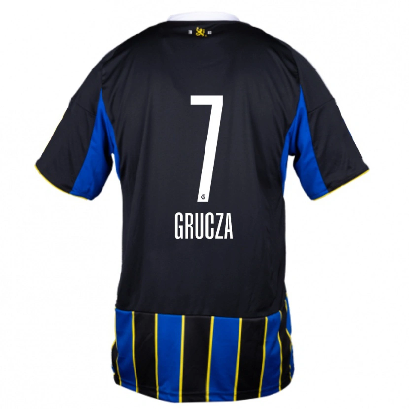 Danxen Kinderen Nico Grucza #7 Blauw Zwart Geel Thuisshirt Thuistenue 2025/26 T-Shirt België