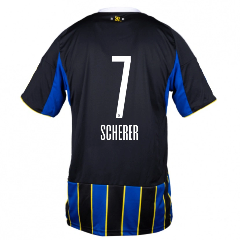 Danxen Kinderen Tim Scherer #7 Blauw Zwart Geel Thuisshirt Thuistenue 2025/26 T-Shirt België
