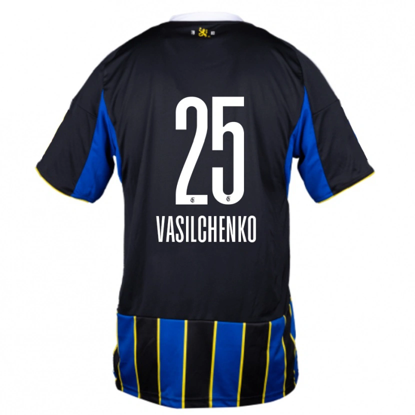 Danxen Kinderen Leonard Vasilchenko #25 Blauw Zwart Geel Thuisshirt Thuistenue 2025/26 T-Shirt België
